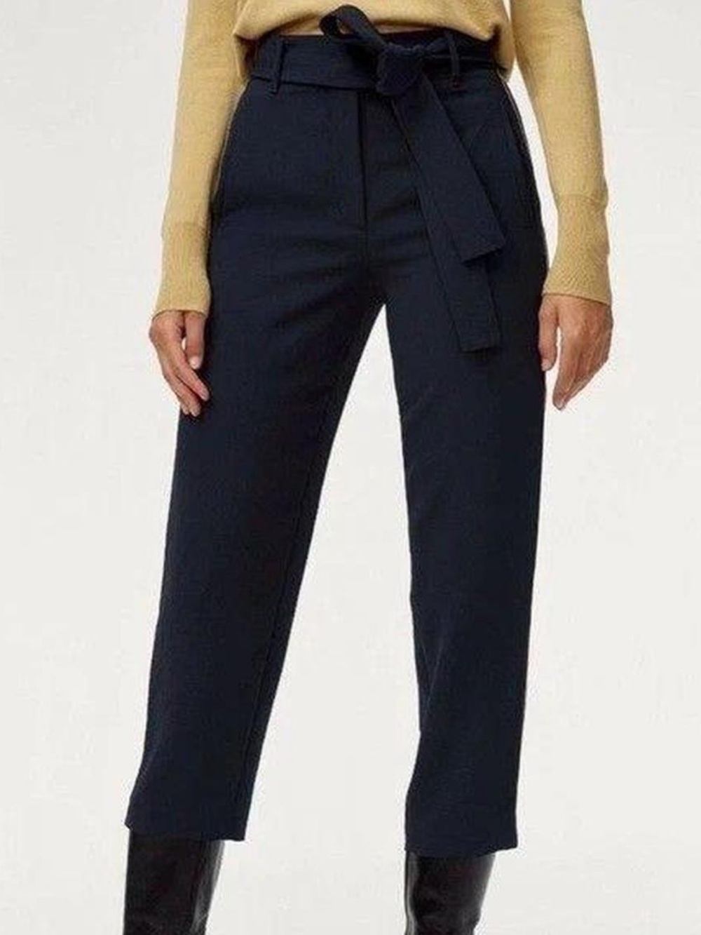 Aritzia Wilfred | Women’s Navy High-Rise Jallade Pant Cropped Trousers Size 8